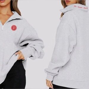 Pure Barre Gray Quarter-Zip Sweatshirt